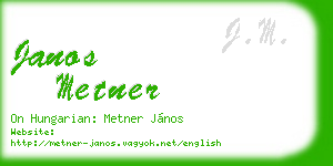 janos metner business card